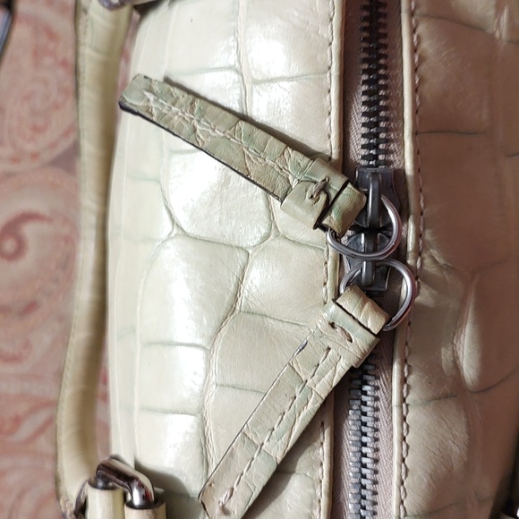 GUC Dooney and Burke pale green croc-embossed leather. Silver hardware. - Picture 8 of 16